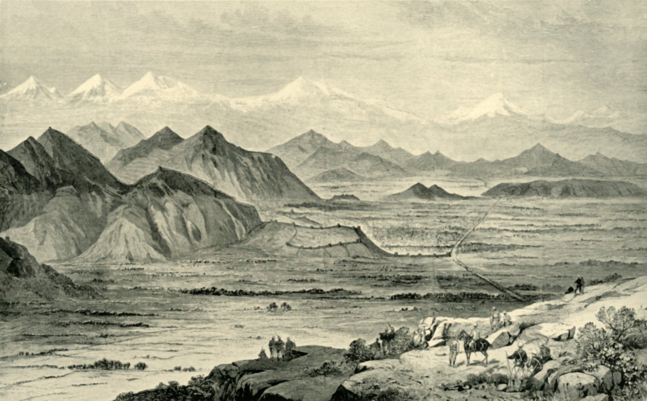 Kabul, Katse pohjoiseen Beni Hissarin brittiläisen leirin yläpuolella olevalta kukkulalta, 8. lokakuuta 1879, 1901. tekijältä Unbekannt