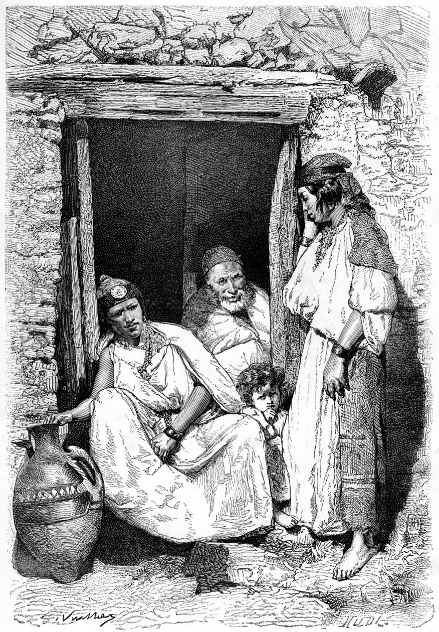 Kabyle perheryhmä, Algeria, c1890 tekijältä Unbekannt