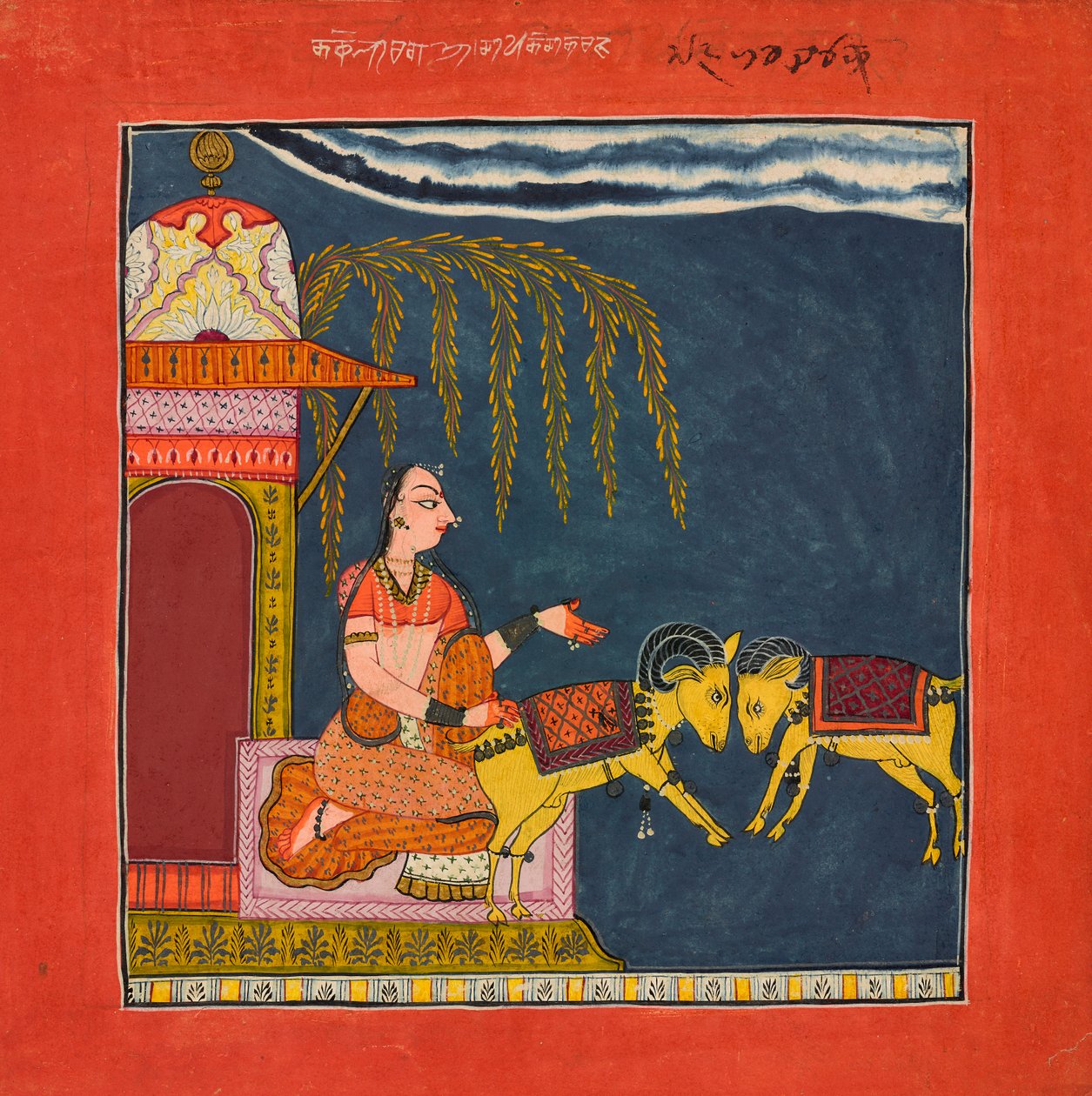 Kachheli Ragini, Ragamalassa, Ka. 1710. tekijältä Unbekannt