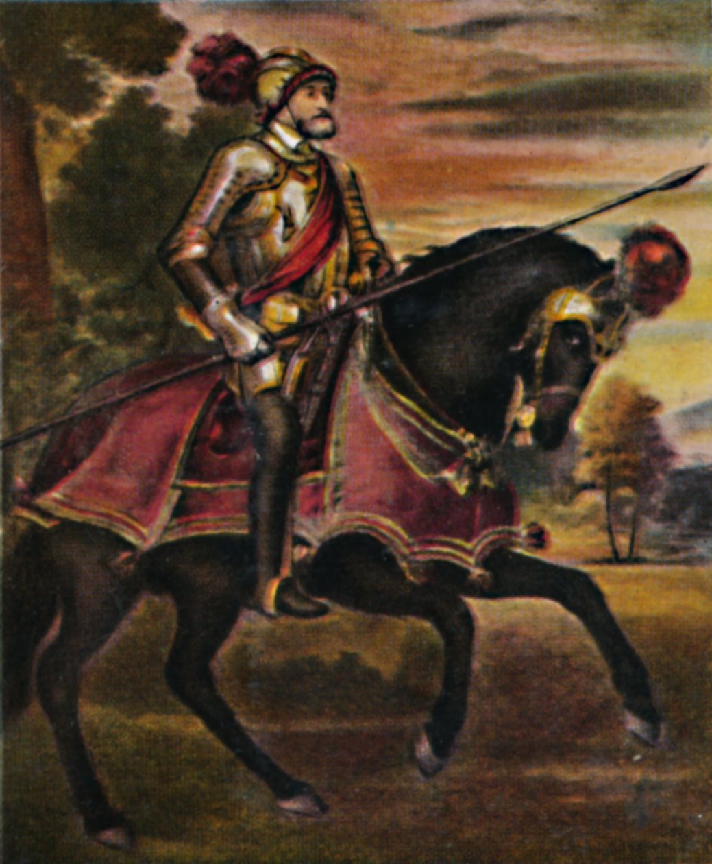 Keisari Kaarle V 1500-1558. - Titianin maalaus, 1934. tekijältä Unbekannt