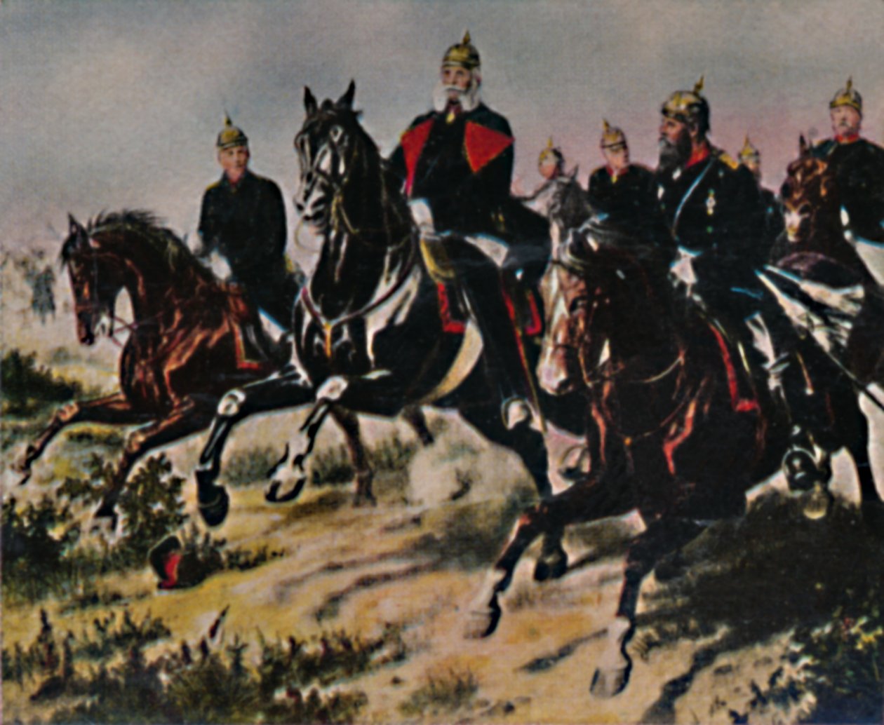 Keisari Wilhelm I. 1797-1888 ja hänen paladiininsa. - Camphausenin maalaus, 1934. tekijältä Unbekannt
