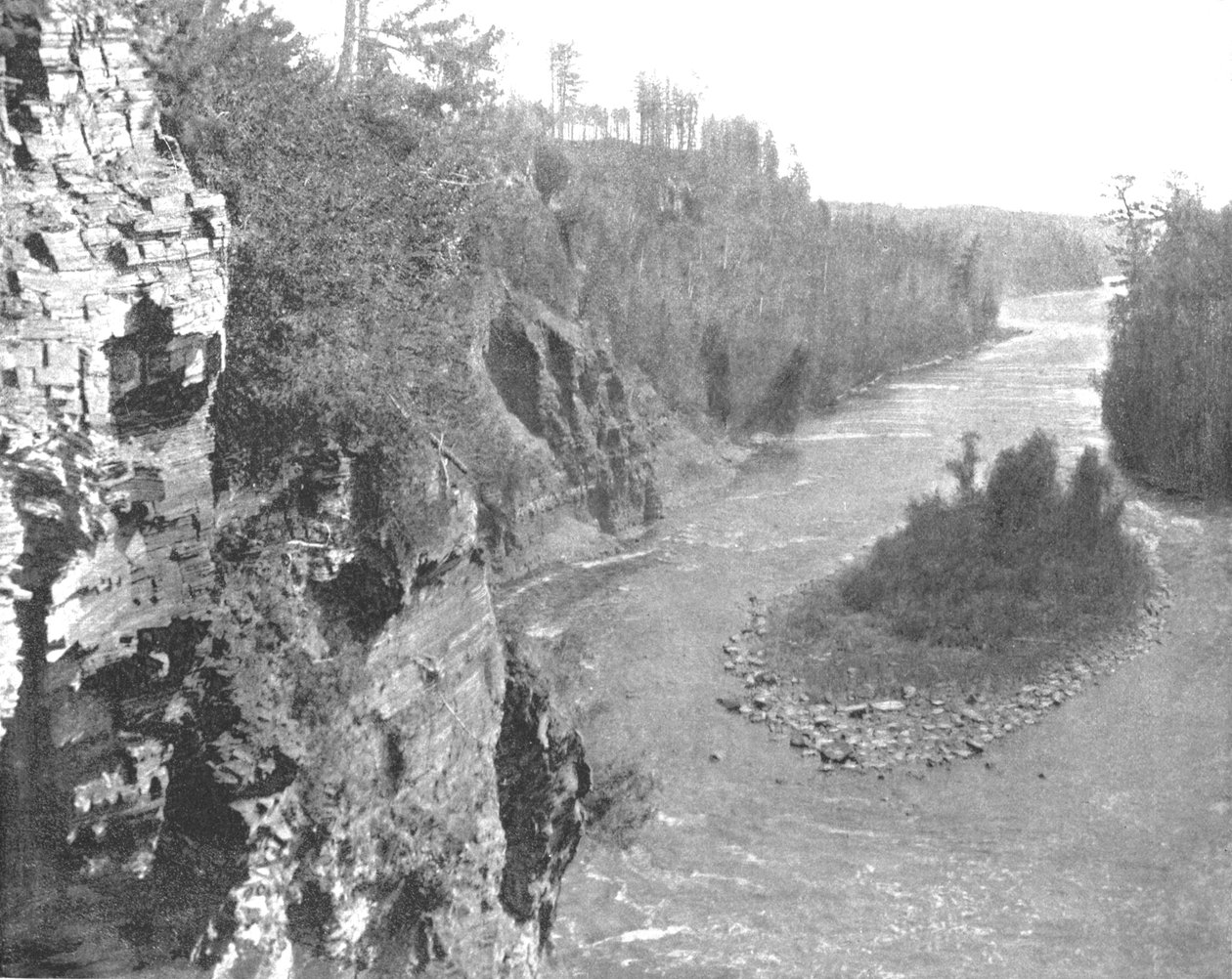Kaministiquia-joki, Kakabeka Fallsin alapuolella, Kanada, 1900. tekijältä Unbekannt