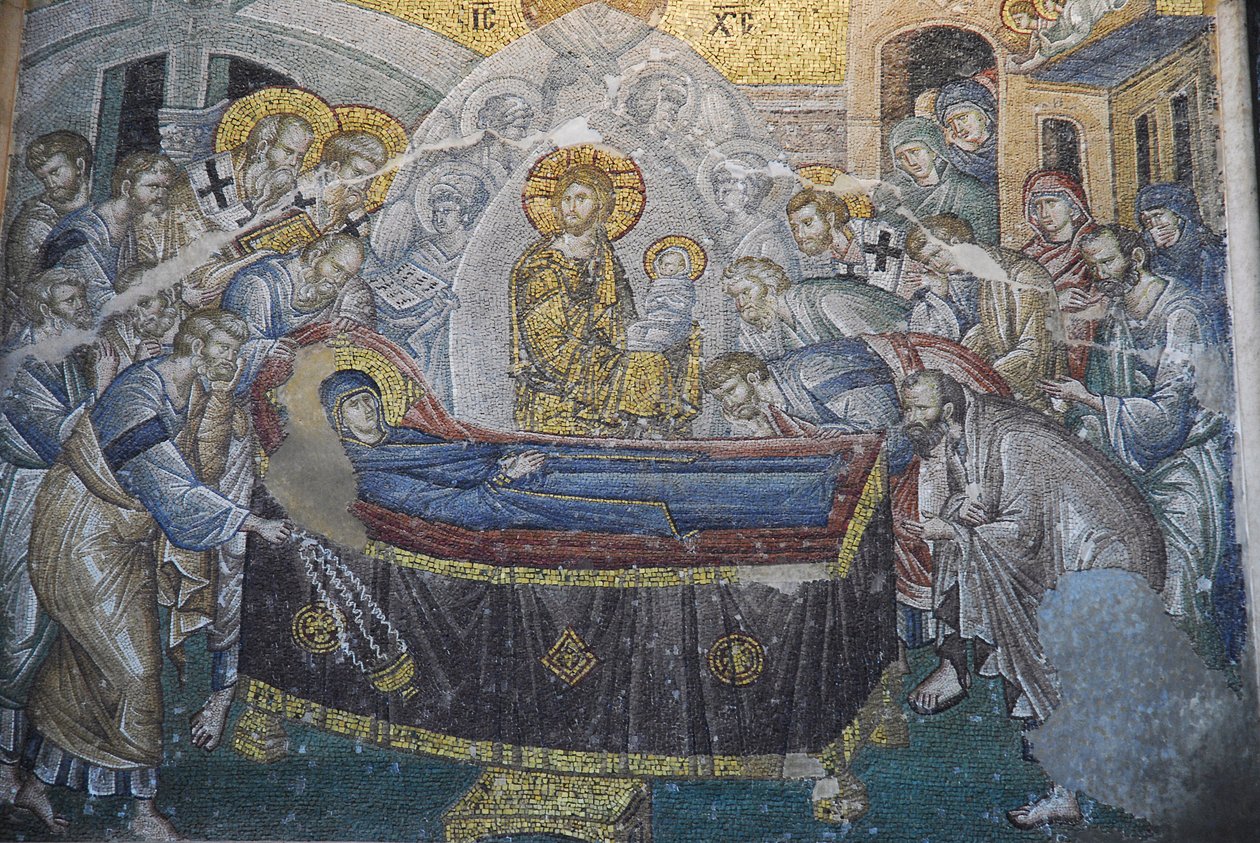 Kariye Camii (St Sauveur In Chora -kirkko) fresko: Dormition (Marian kuolema), Istanbul, Turquie tekijältä Unbekannt