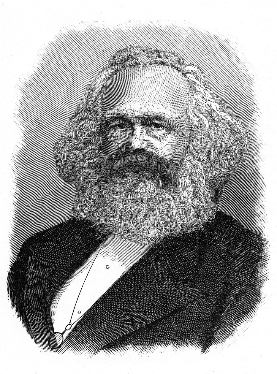 Karl Marx, 1800-luvun saksalainen poliittinen, sosiaalinen ja talousteoreetikko tekijältä Unbekannt