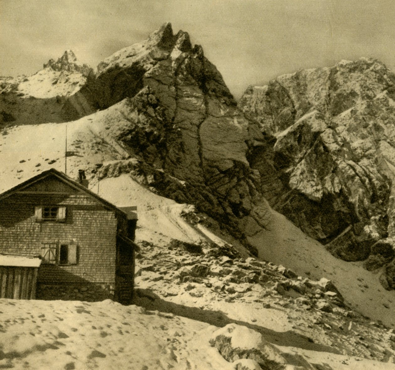 Karlsbaderhütte, Lienzin Dolomiitit, Itävalta, 1935. tekijältä Unbekannt