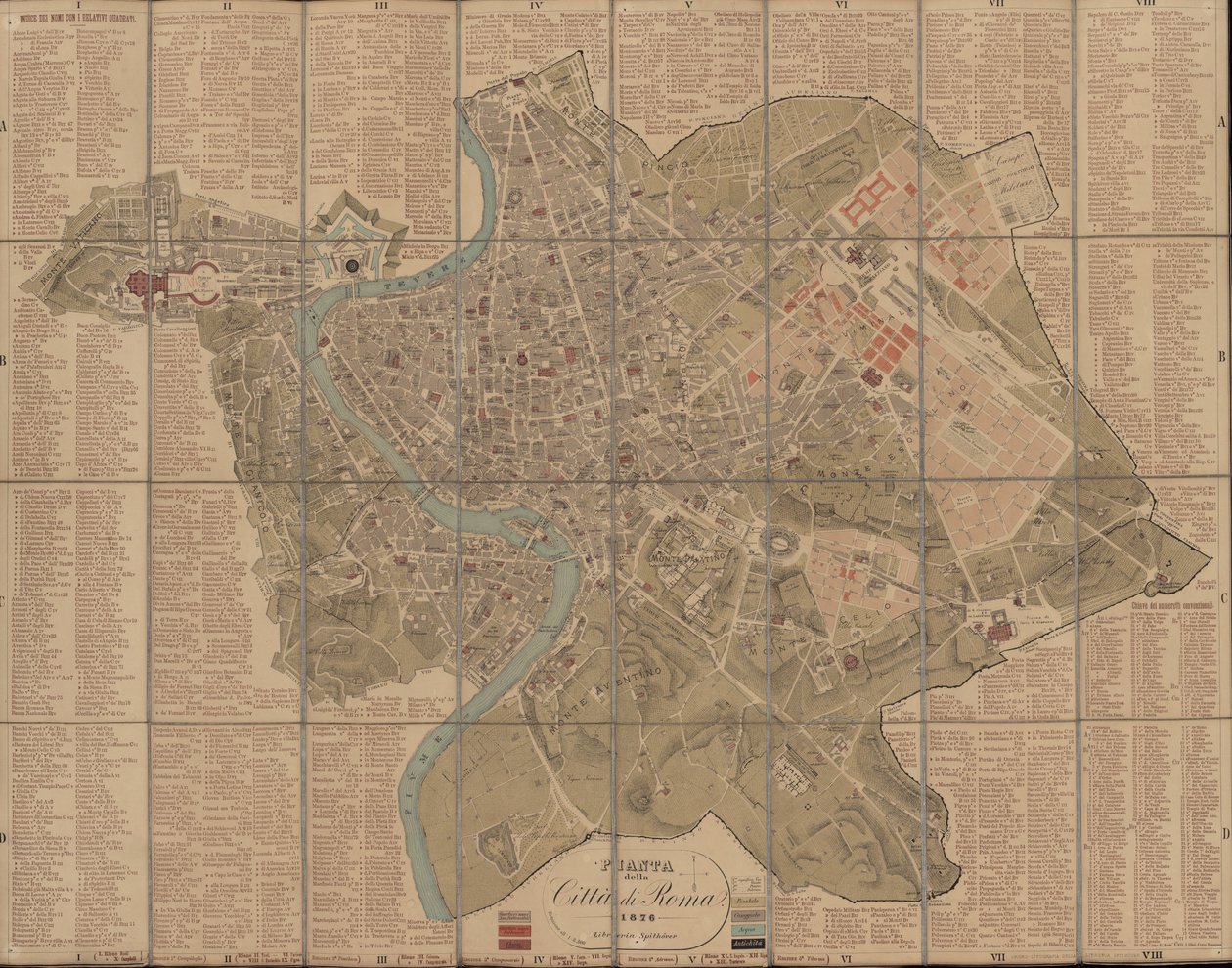 Kartta Nasjonalbibliotekets kartsamling. Kartta er gitt ut i Roma (1852) ja visio Roma tekijältä Unbekannt