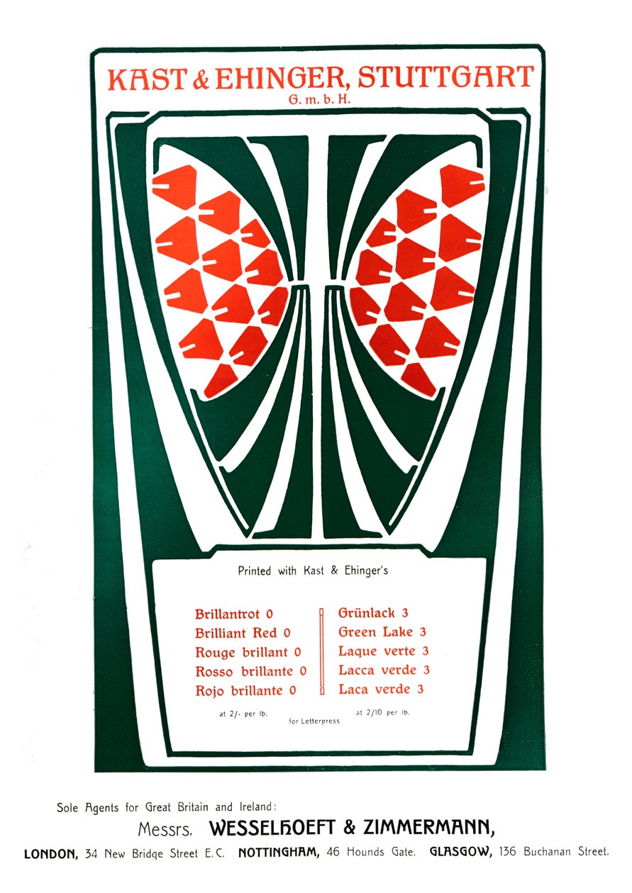 Kast & Ehinger, Stuttgartin mainos, 1909. tekijältä Unbekannt