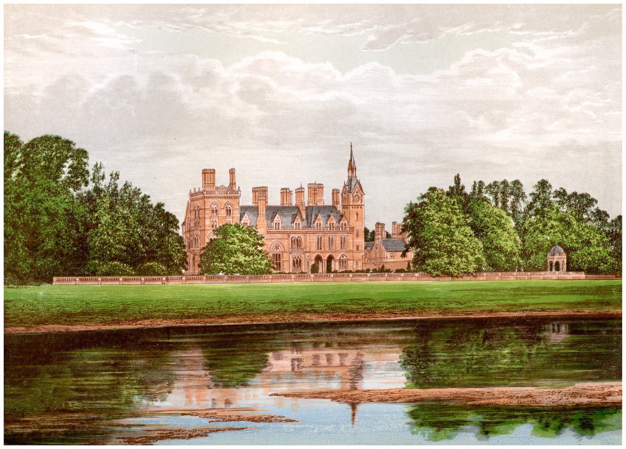 Kelham Hall, Nottinghamshire, Manners-Suttonin perheen koti, vuodelta 1880 tekijältä Unbekannt