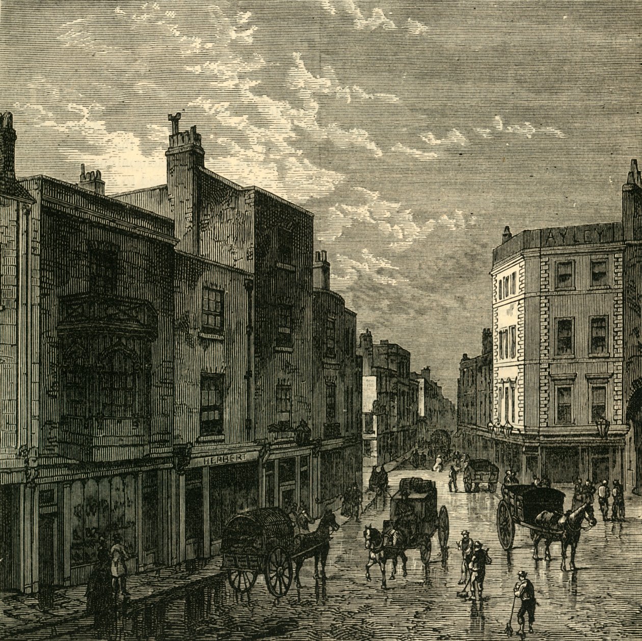 Kensington High Street, vuonna 1860, n. 1876. tekijältä Unbekannt