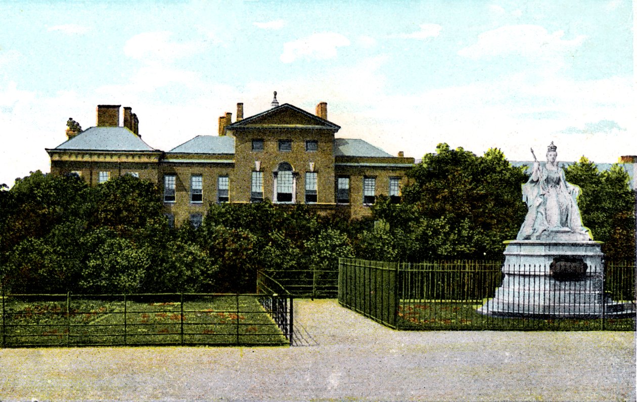 Kensingtonin palatsi ja kuningatar Victorian patsas, Lontoo, 1900-luku tekijältä Unbekannt