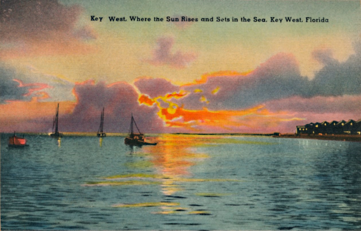 Key West. Missä aurinko nousee ja laskee meressä, Key West, Florida, 1940-luku tekijältä Unbekannt