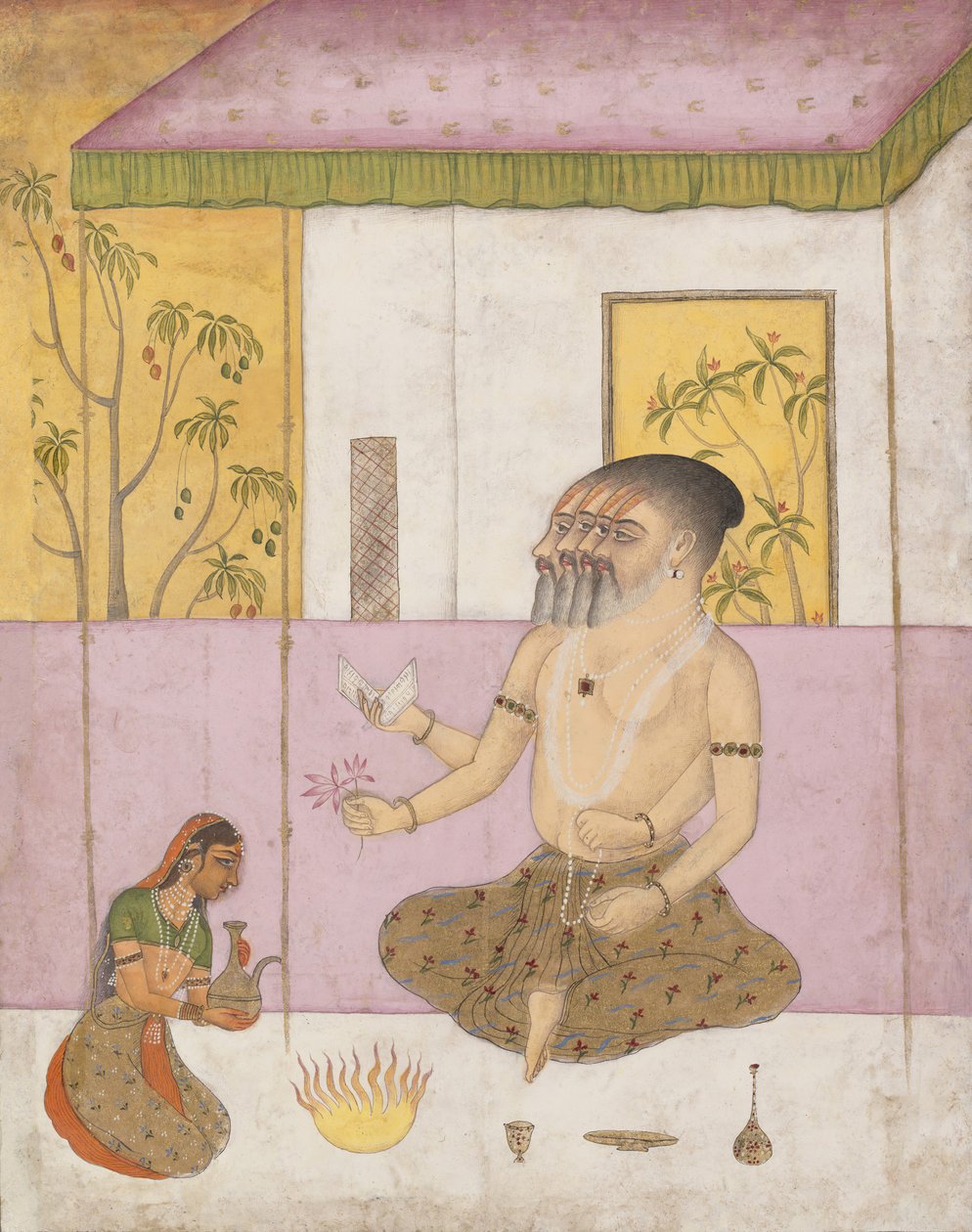 Khambhavati Ragini: Folio Ragamala Series of Musical Modes -seppeleestä, n. 1675. tekijältä Unbekannt