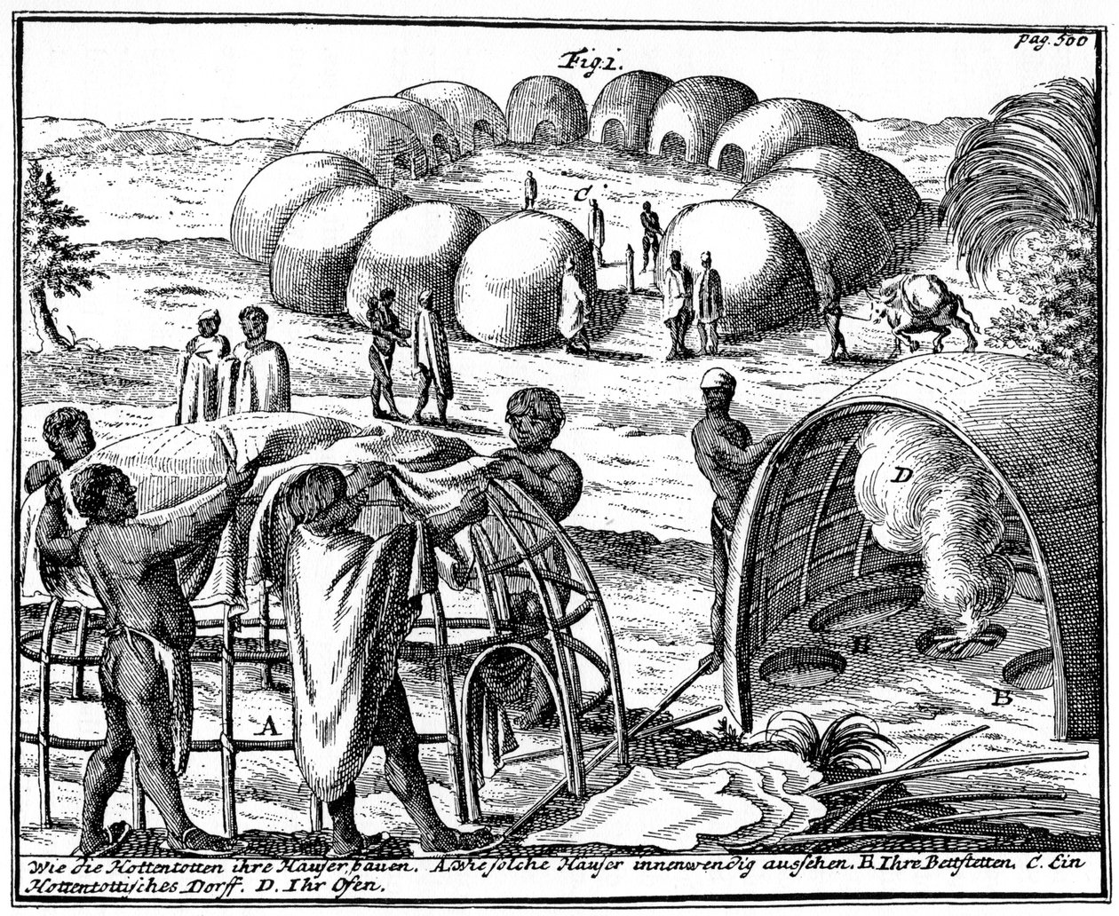 Khoikhoi-majat ja kraal, Etelä-Afrikka, 1931 tekijältä Unbekannt