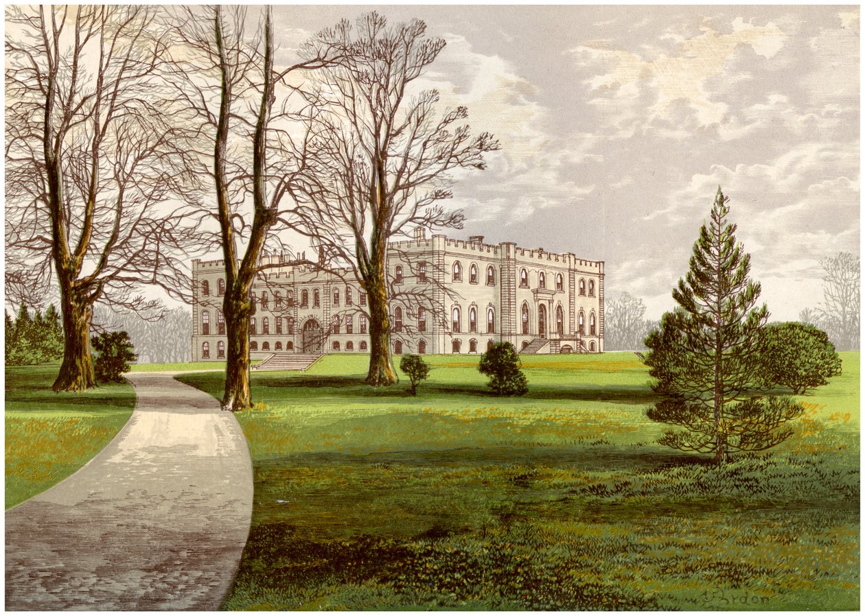 Kimboltonin linna, Huntingdonshire, Manchesterin herttuan koti, vuodelta 1880 tekijältä Unbekannt