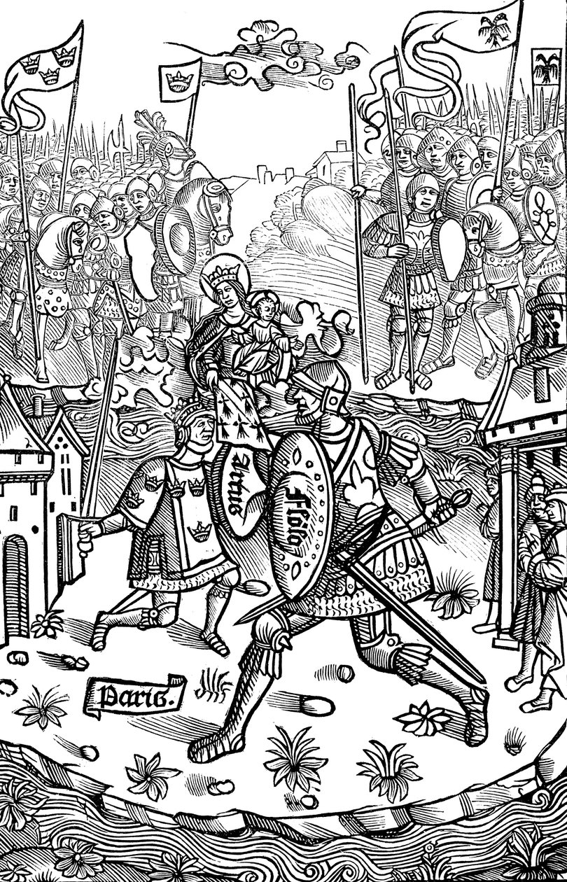 Kuningas Arthur taistelee jättiläistä vastaan, 1514 tekijältä Unbekannt