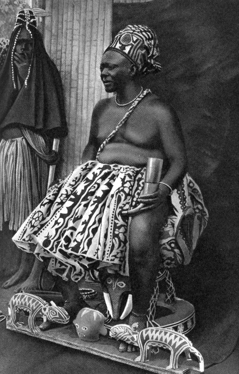 Kamerunin kuningas Basu Fondong, Afrikka, 1922 tekijältä Unbekannt