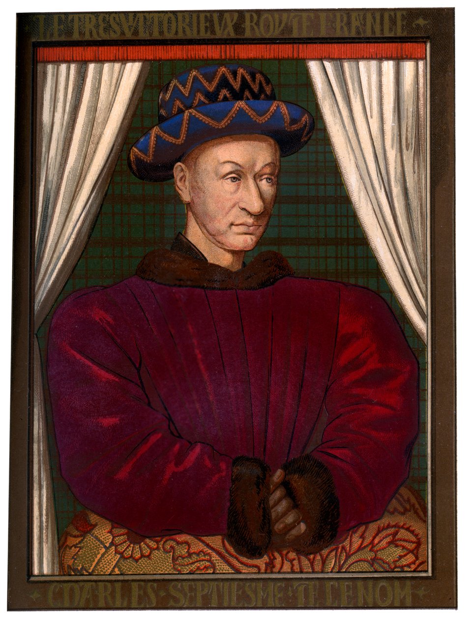 Ranskan kuningas Kaarle VII 1403-1461, c1445 1849 tekijältä Unbekannt