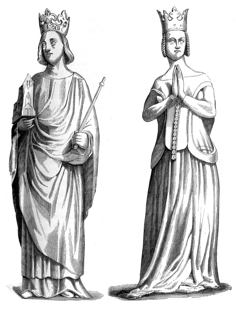 Ranskan kuningas Kaarle V 1337-1380 ja Joanna Bourbon 1338-1378, 1849 tekijältä Unbekannt
