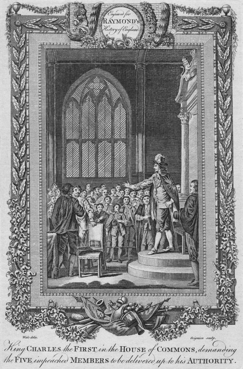 Kuningas Kaarle ensimmäinen alahuoneessa, n. 1787 tekijältä Unbekannt