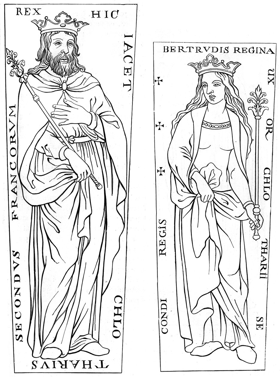 Kuningas Clotaire II 584-629 ja Bertude 575-604, 1100-luku 1849 tekijältä Unbekannt