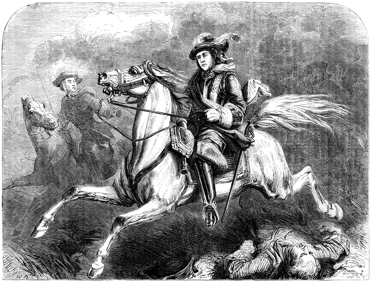 Kuningas Yrjö II Dettingenin taistelussa 1743 tekijältä Unbekannt