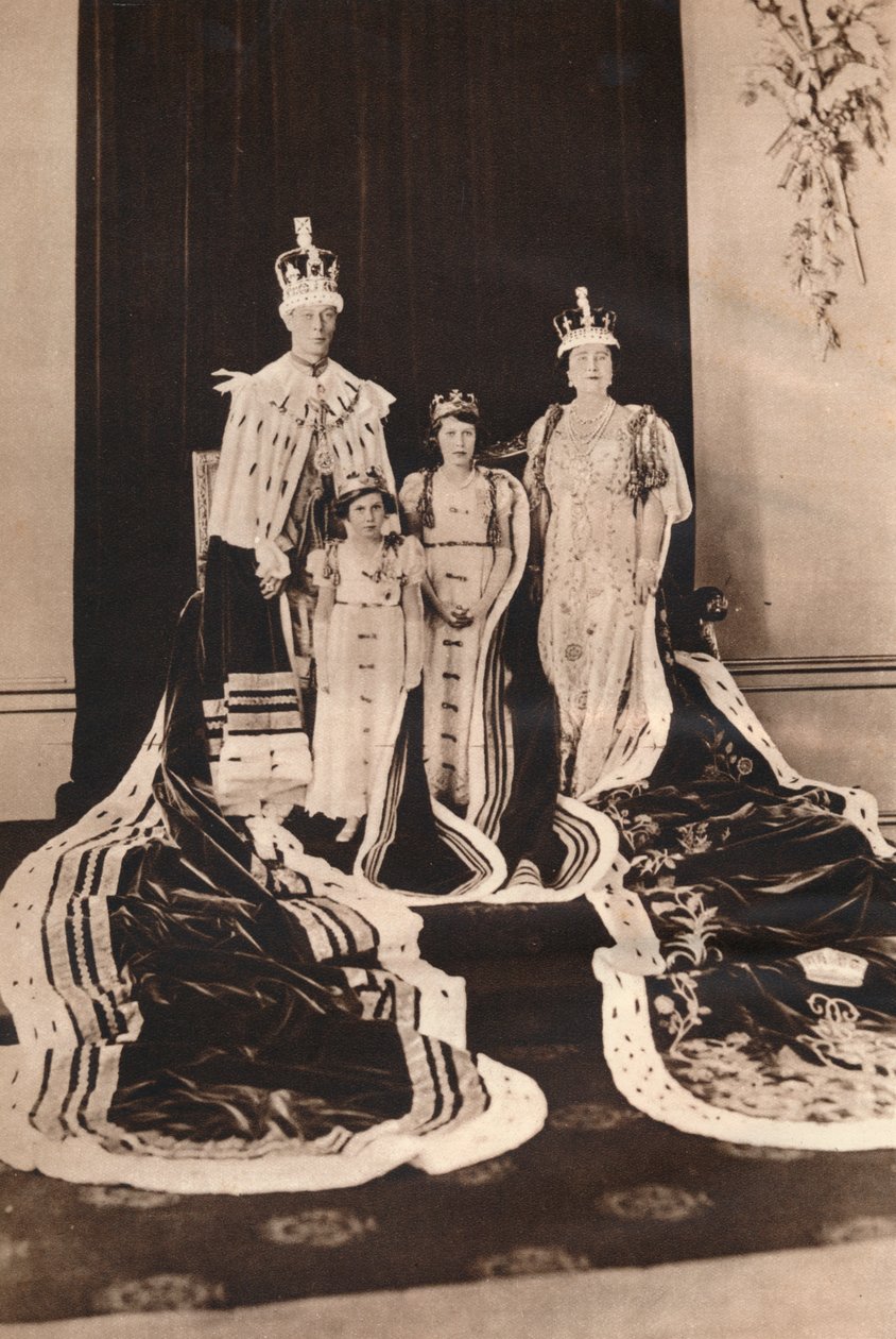 Kuningas Yrjö VI ja kuningatar Elisabet kruunauspäivänä vuonna 1937. tekijältä Unbekannt