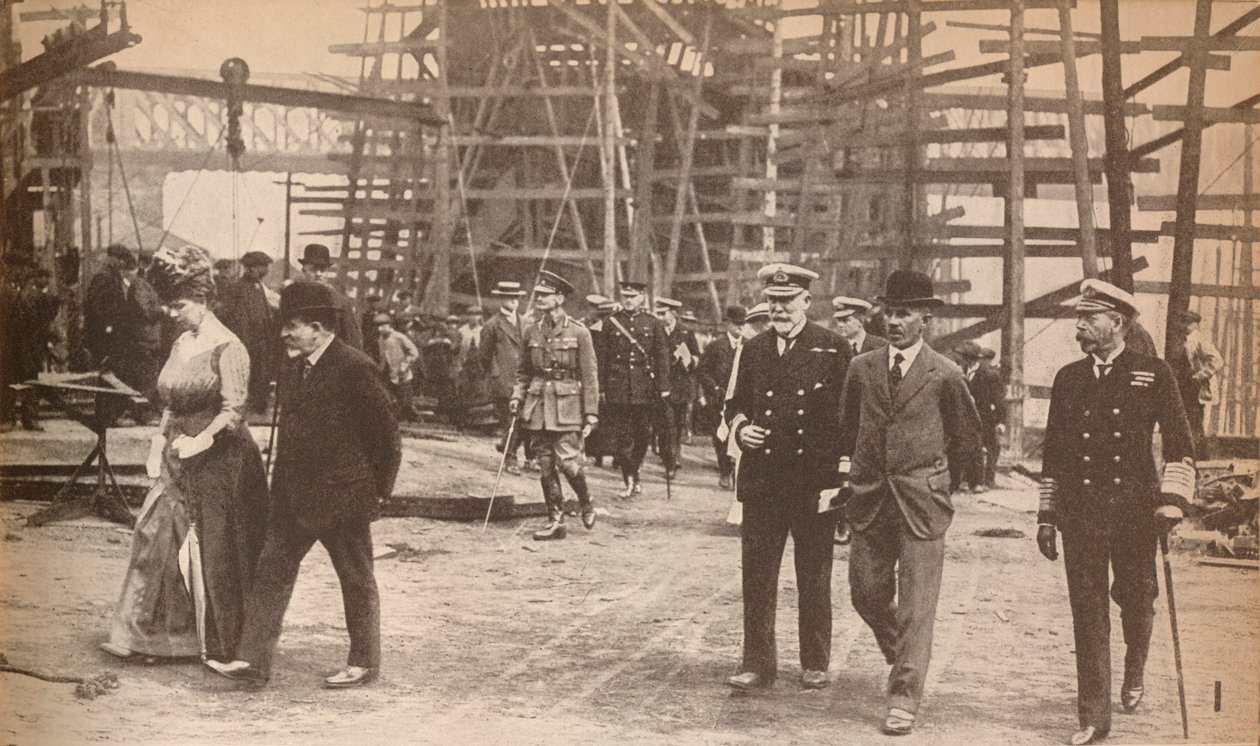 Kuningas George V ja kuningatar Mary Sunderlandin telakalla ensimmäisen maailmansodan aikana, 15. kesäkuuta 1917, 1935 tekijältä Unbekannt
