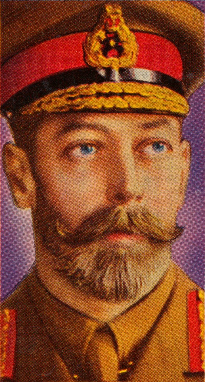 Kuningas Yrjö V kenttäpuvussa ensimmäisen maailmansodan aikana, c1914-c1918 1935 tekijältä Unbekannt