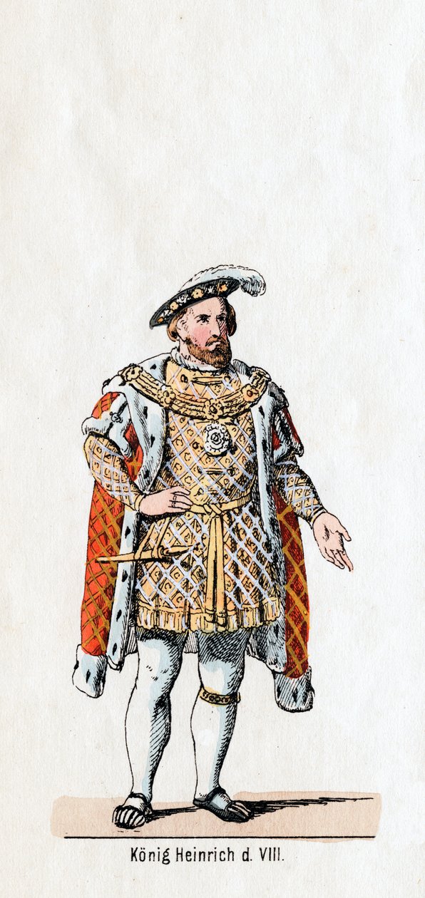 Englannin kuningas Henrik VIII, pukusuunnittelu Shakespearen näytelmään, Henry VIII, 1800-luku tekijältä Unbekannt