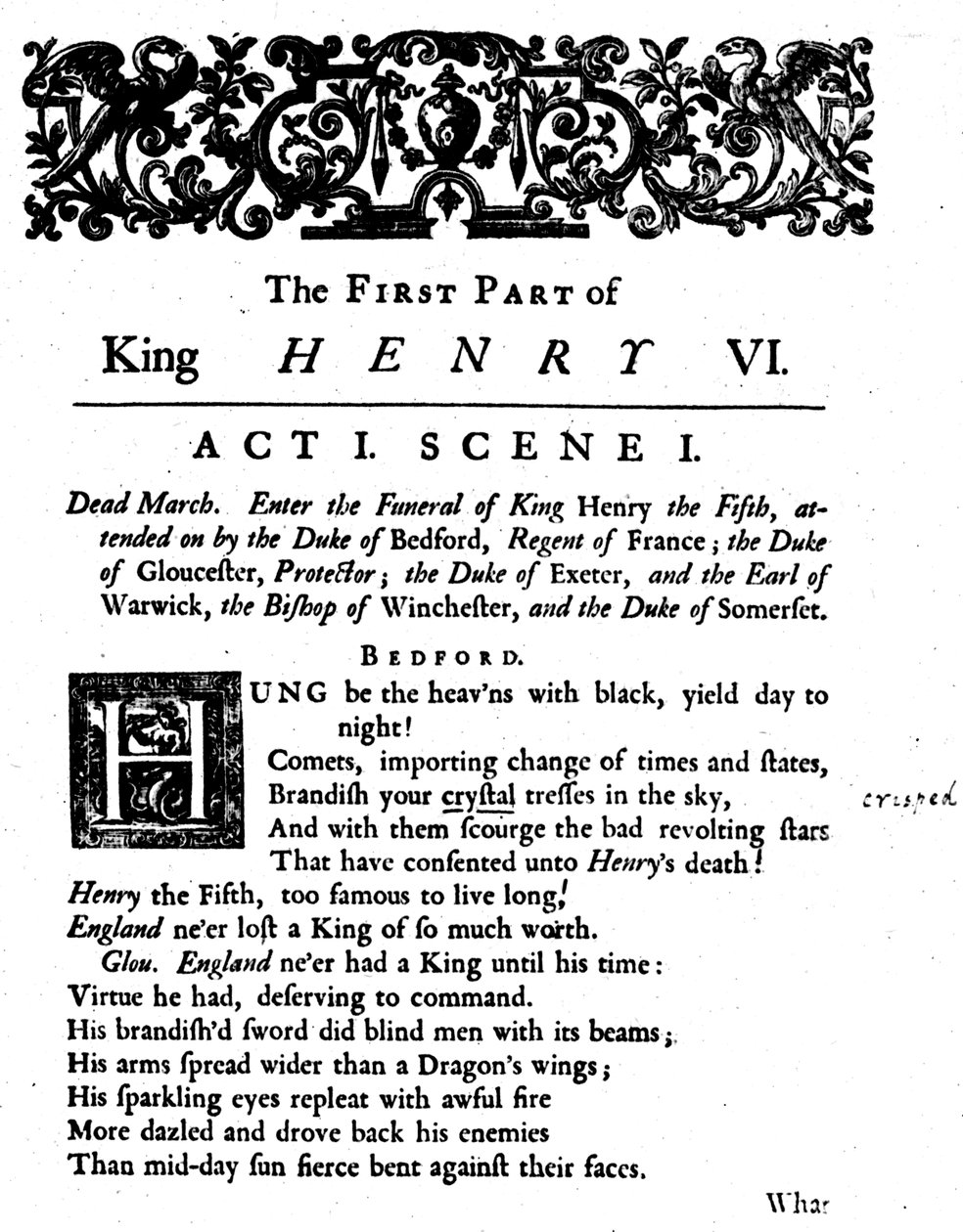 Kuningas Henrik VI. Act 1. Scene 1, c1723, 1946 tekijältä Unbekannt