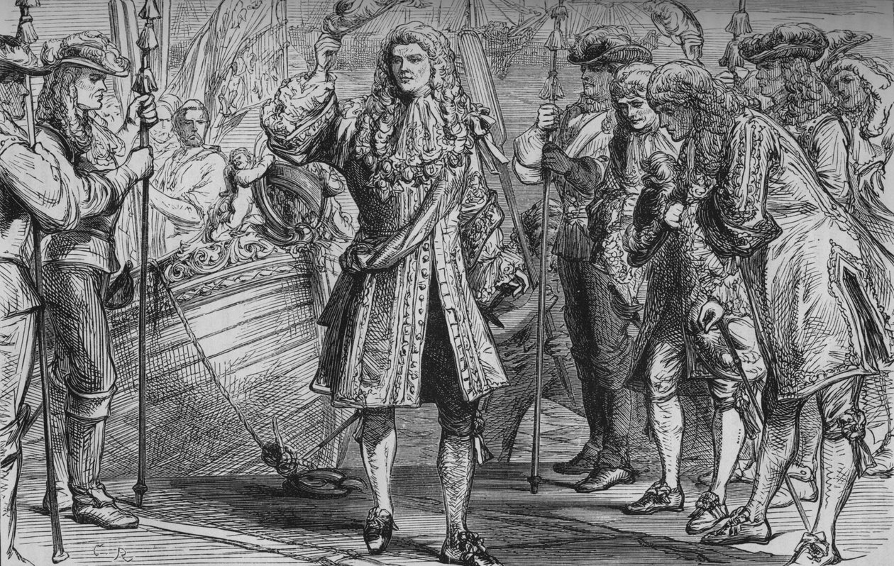 Kuningas James II. Laskeutuminen Kinsaleen, 12. maaliskuuta 1689, c1880 tekijältä Unbekannt