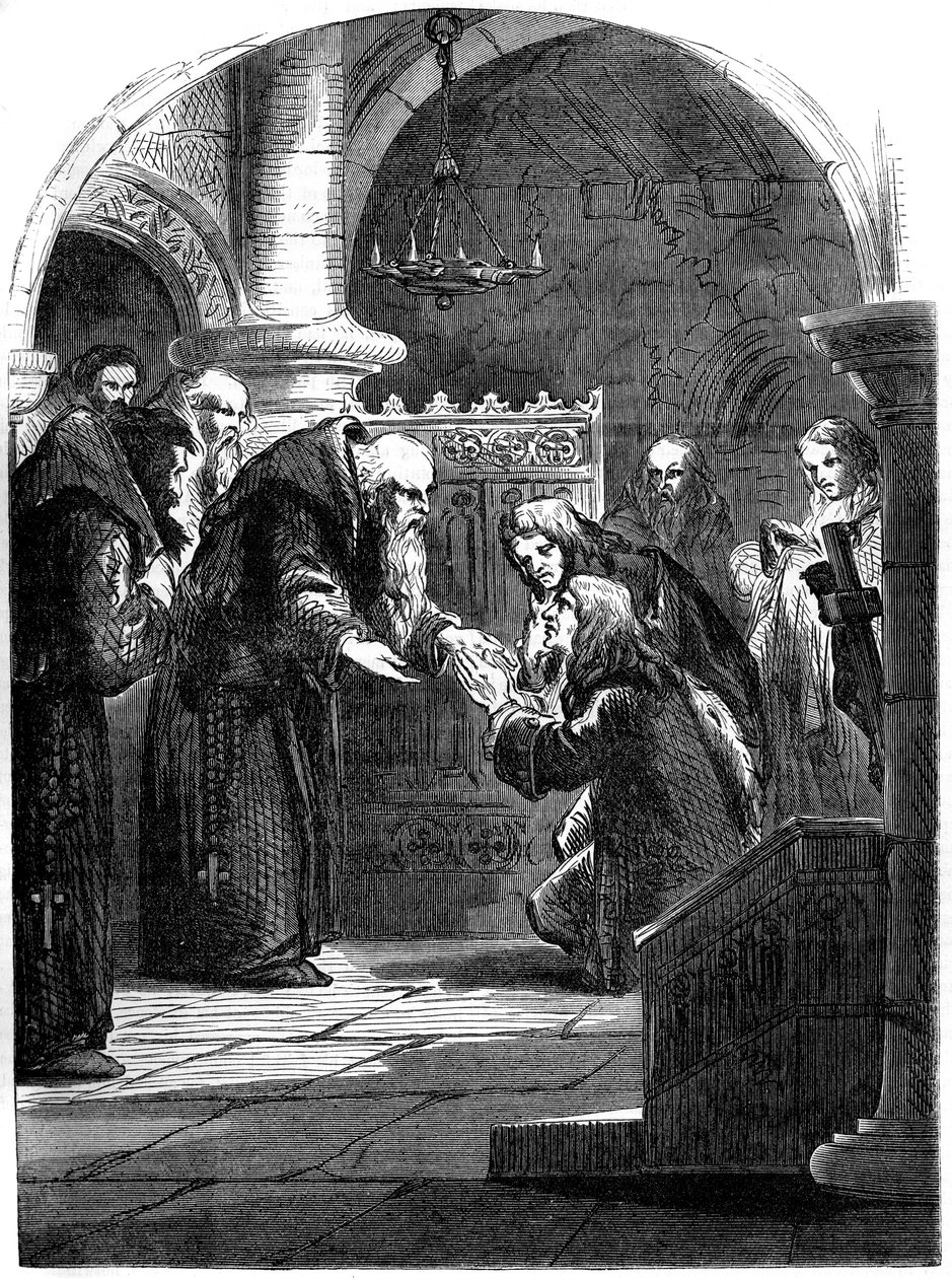 Englannin kuningas James II 1633-1701 La Trappe Abbeyssa, Ornessa, Ranskassa, 1600-luku 1800-luku tekijältä Unbekannt