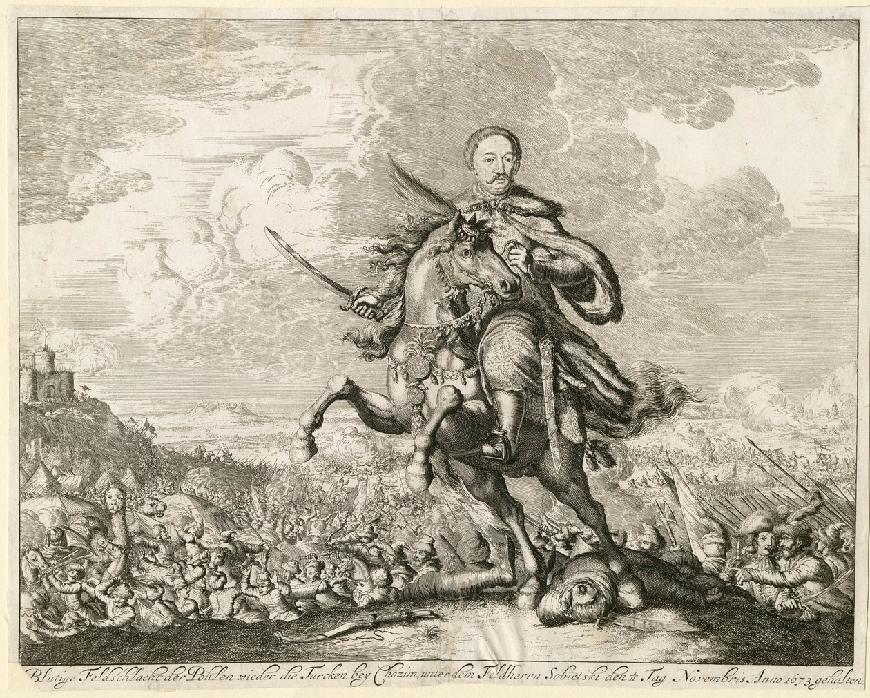Kuningas Johannes III Sobieski Khotynin taistelussa 11. marraskuuta 1673 tekijältä Unbekannt
