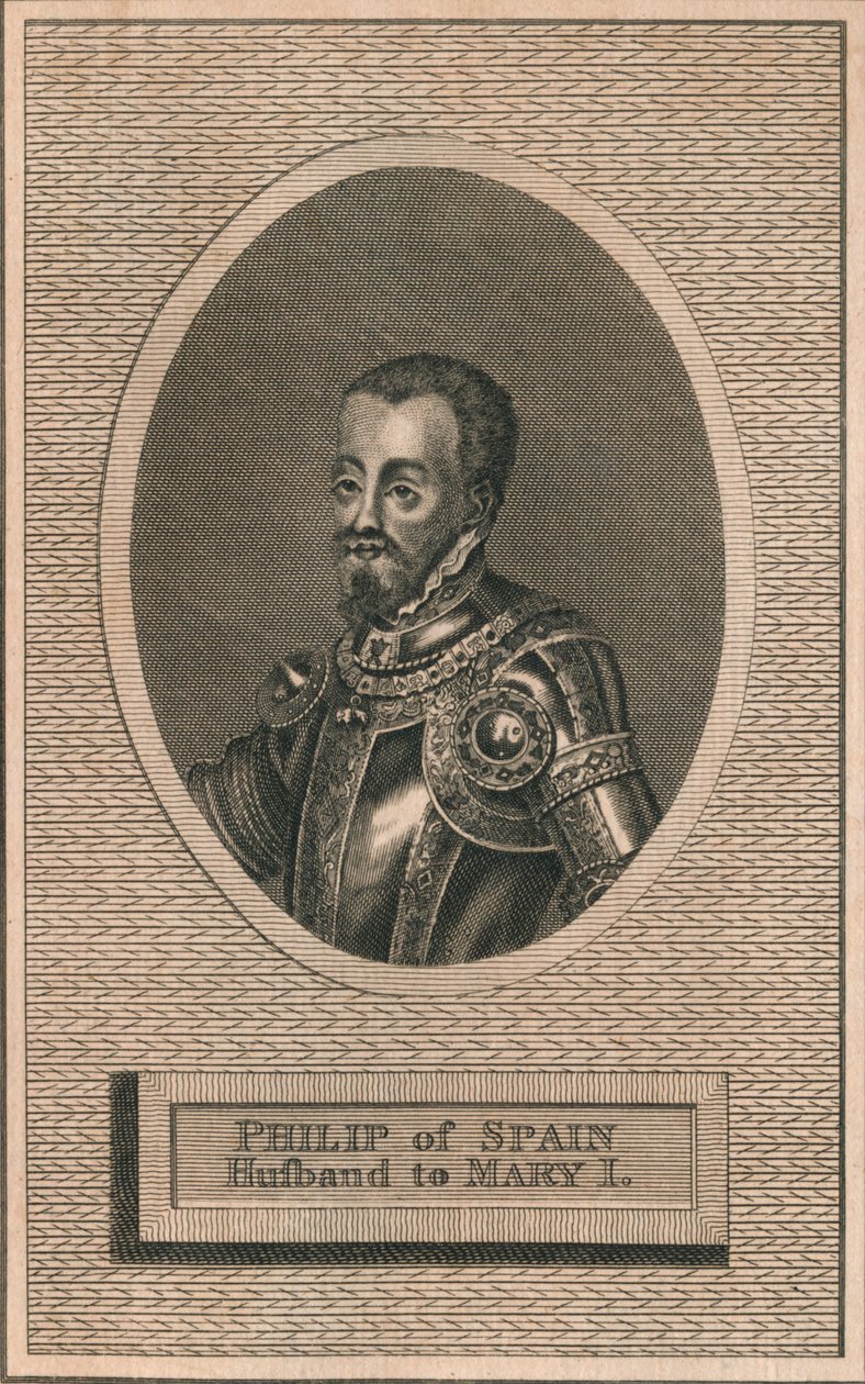 Espanjan kuningas Philip II, kuningatar Maria I:n aviomies, 1793 tekijältä Unbekannt