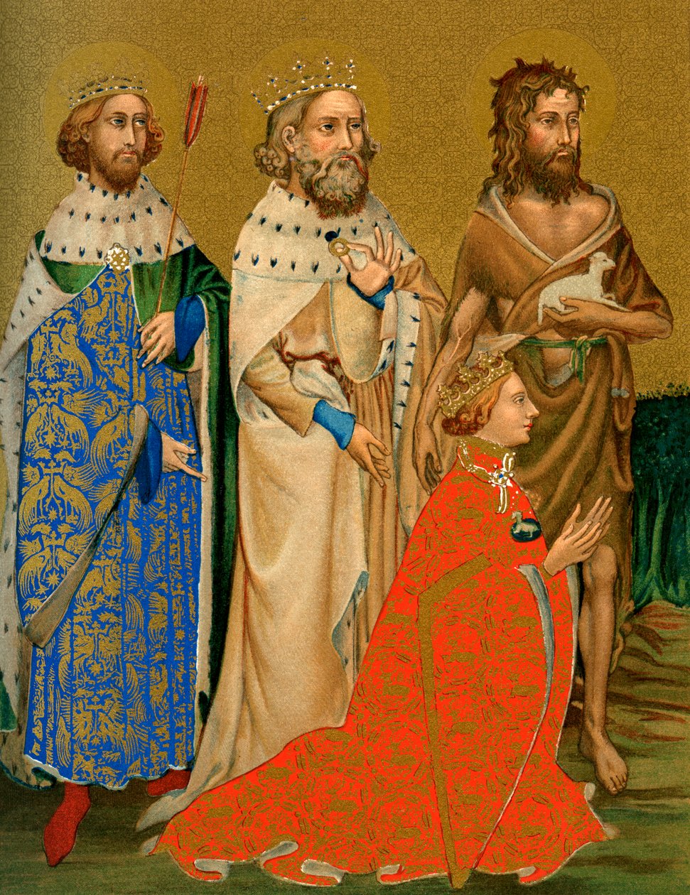 Englannin kuningas Richard II ja hänen suojeluspyhimyksensä, 1300-luku 1893 tekijältä Unbekannt