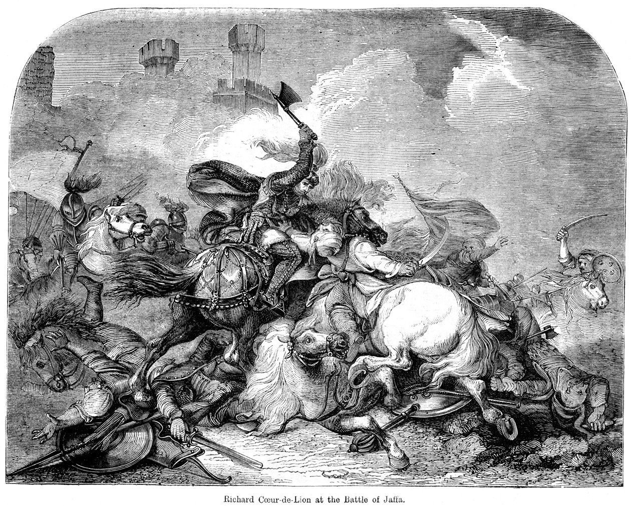 Kuningas Richard I 1157-1199 Jaffan taistelussa 1192 tekijältä Unbekannt