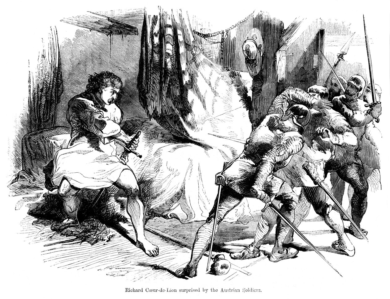 Kuningas Richard I 1157-1199 yllätti itävaltalaiset sotilaat tekijältä Unbekannt
