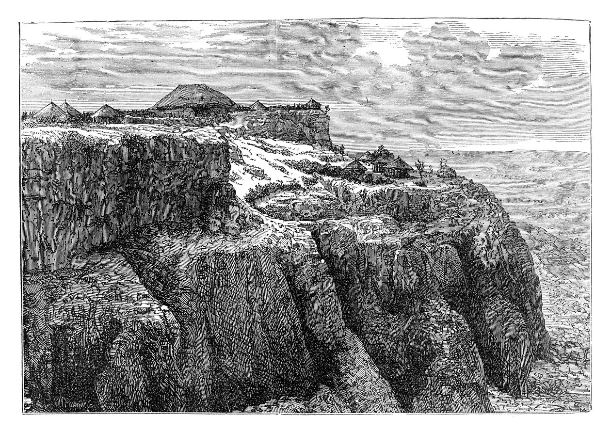 Kuningas Theodores House Magdalassa, Etiopia, 1868 1800-luvun loppu tekijältä Unbekannt