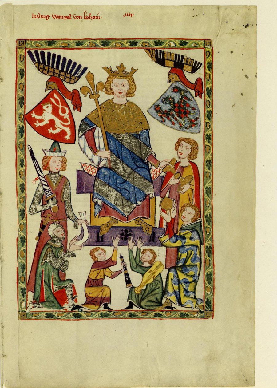 Böömin kuningas Venceslaus II Codex Manessesta, vuosina 1305-1340 tekijältä Unbekannt