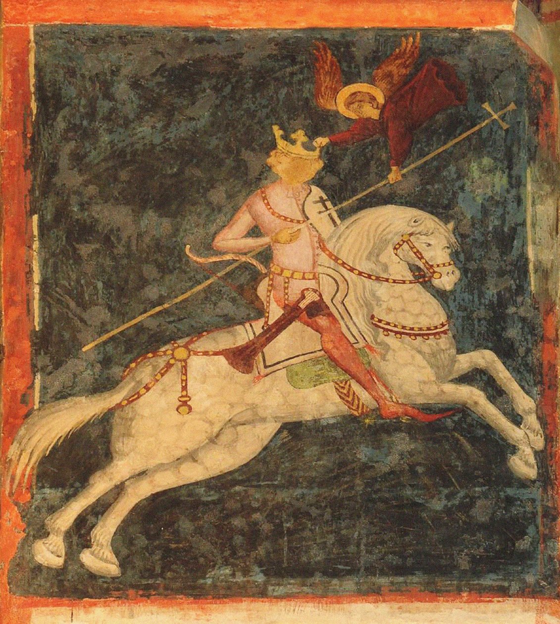 Kuningas Vladislav II. Jagiello. Fresko Trinity-kappelissa Lublinissa, 1400-luvun alku tekijältä Unbekannt