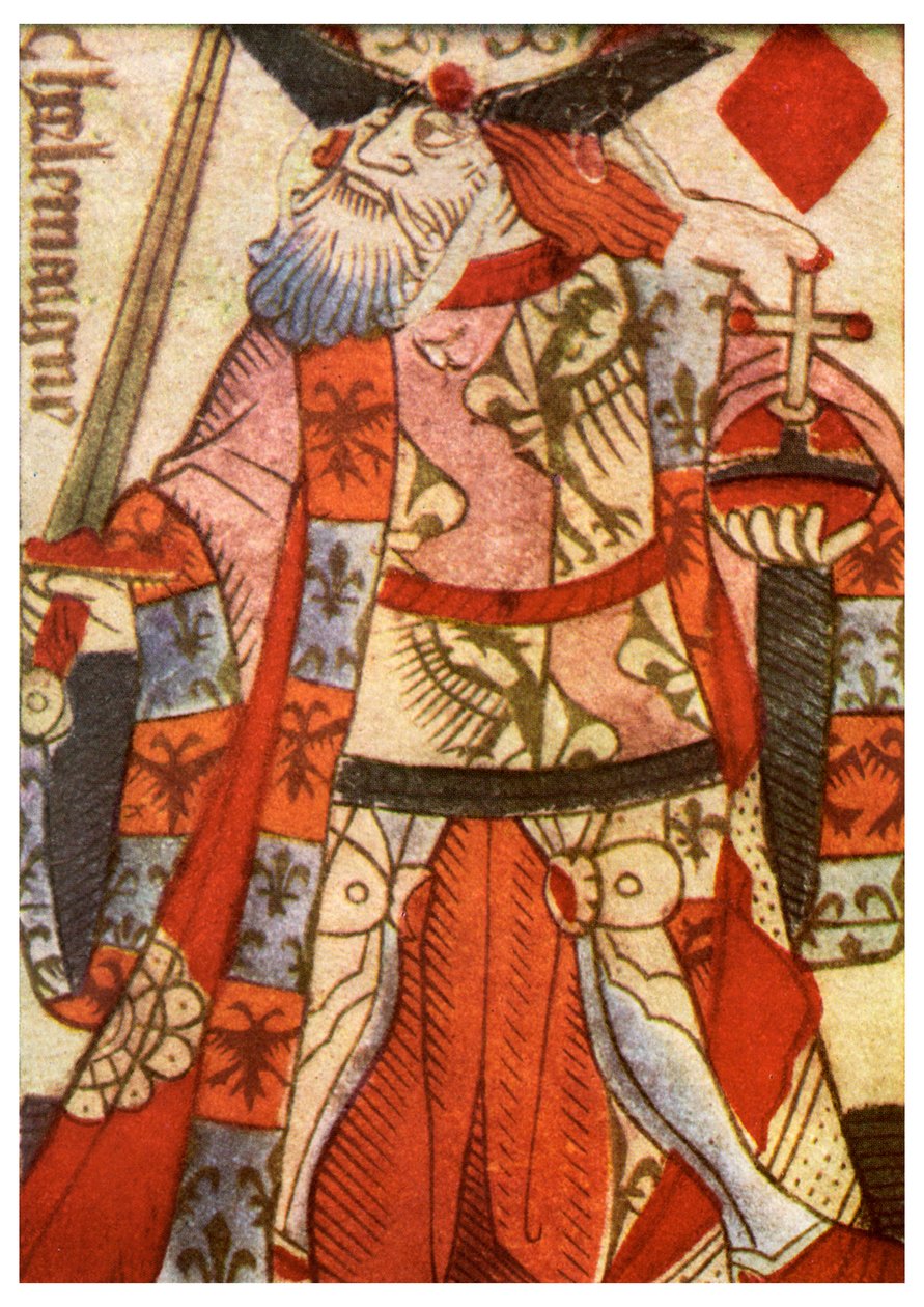 King of Diamonds ranskalaisesta pelikorttipakkauksesta, c1500 1956 tekijältä Unbekannt