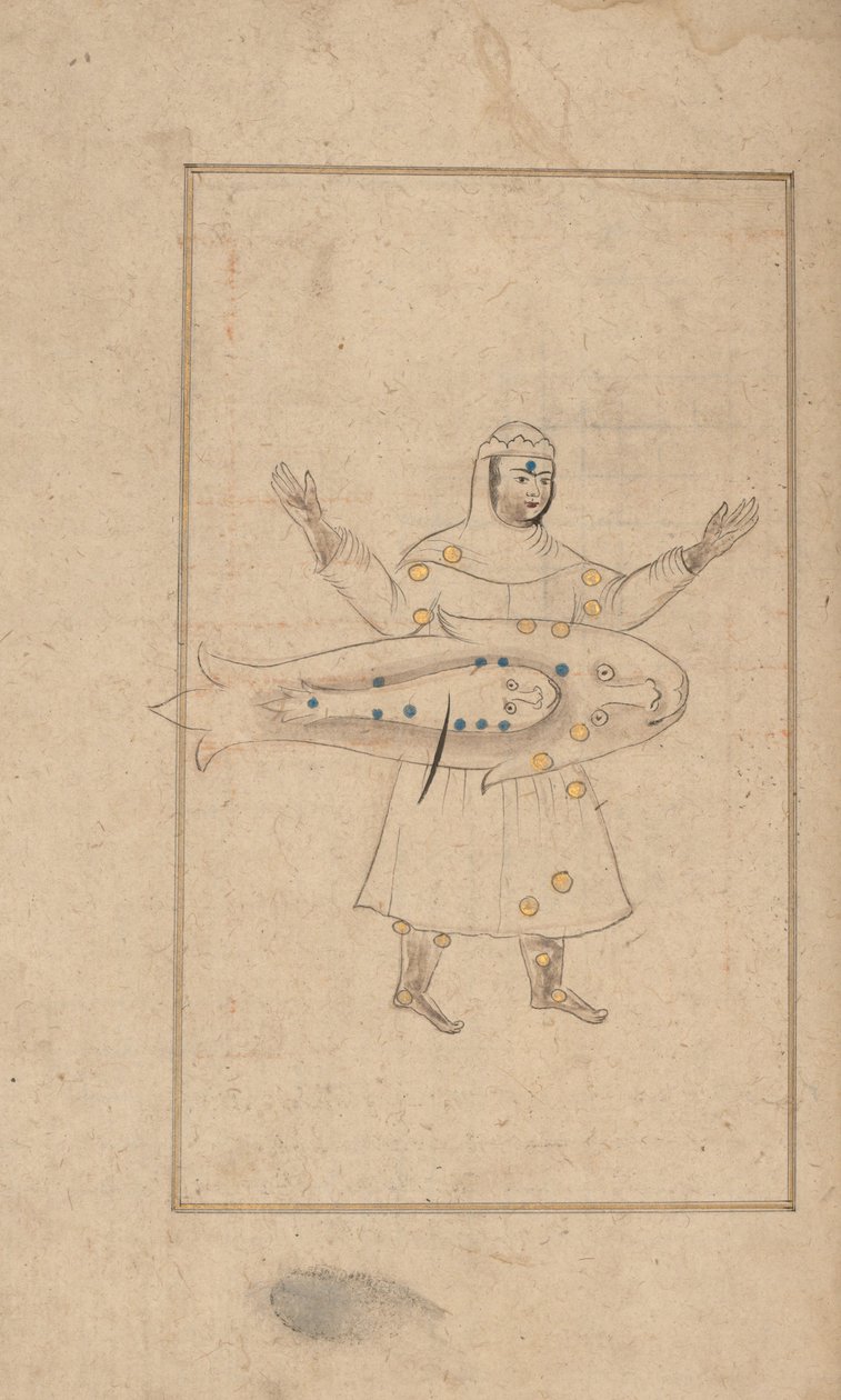 Kitab suwar al-kawakib al-thabita Kirja al-Sufin kiinteiden tähtien kuvista, 1700-luku. tekijältä Unbekannt