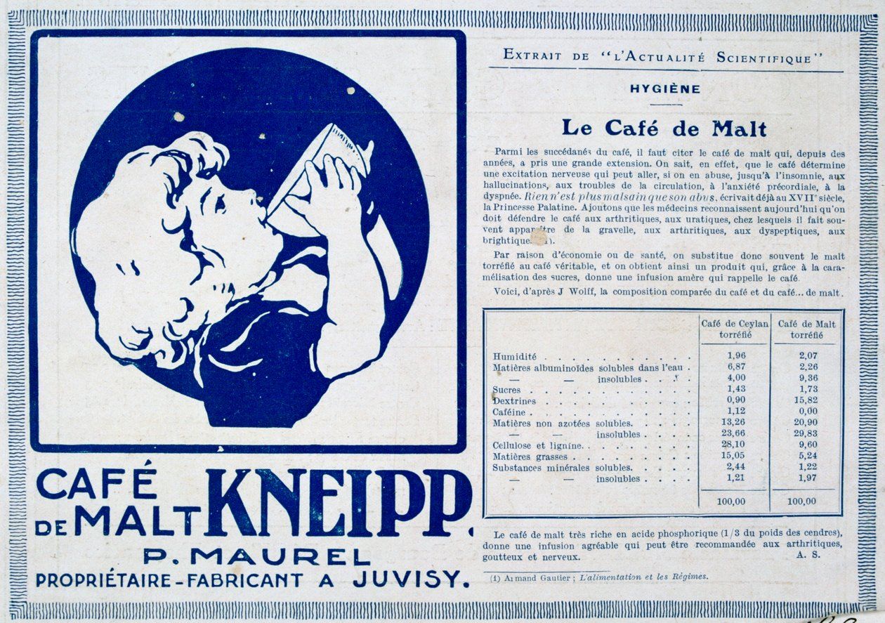 Kneipp Café de Malt, mainos, 1915 tekijältä Unbekannt