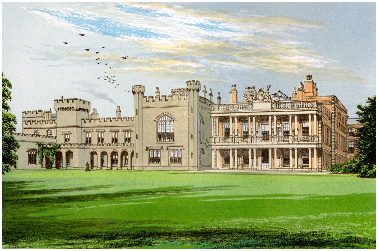 Knowsley Hall, Lancashire, Earl of Derbyn koti, vuodelta 1880 tekijältä Unbekannt