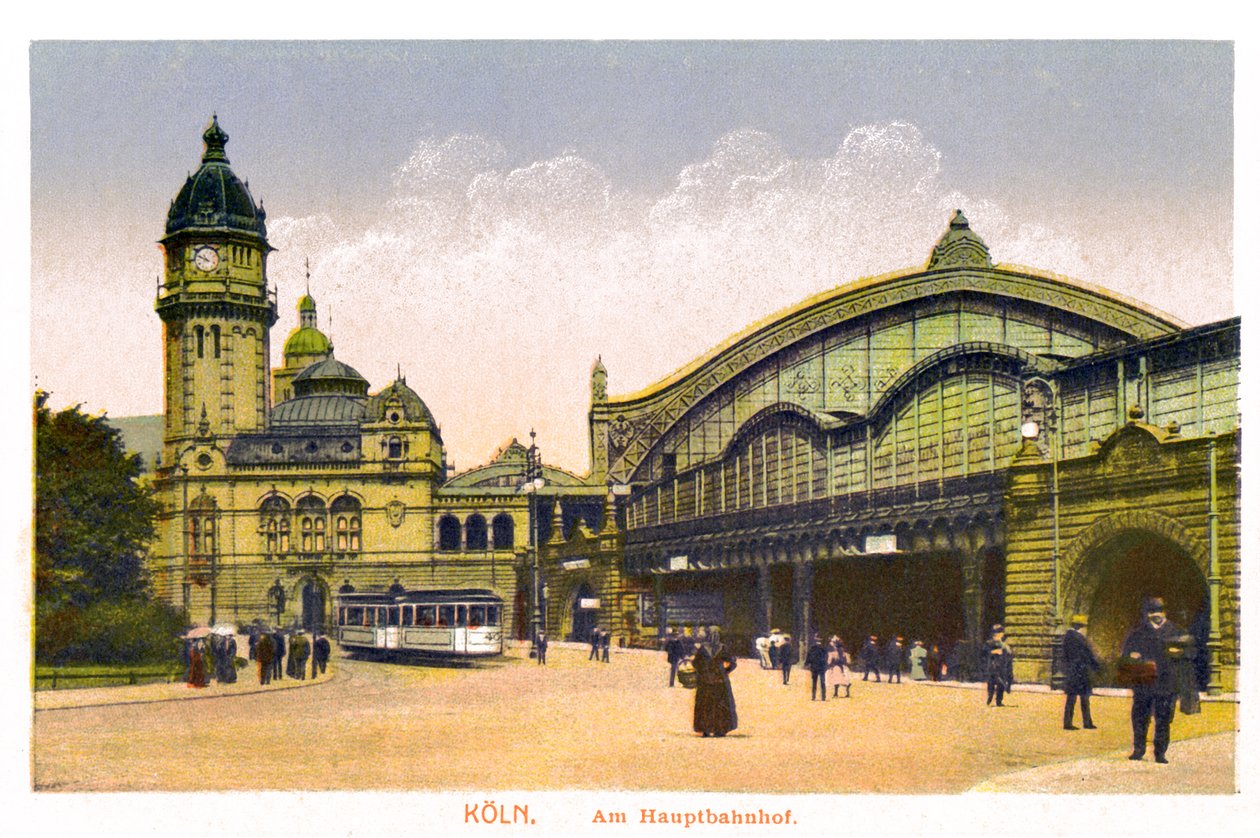 Köln, Am Hauptbahnhof, päärautatieasema, 1900-luku tekijältä Unbekannt