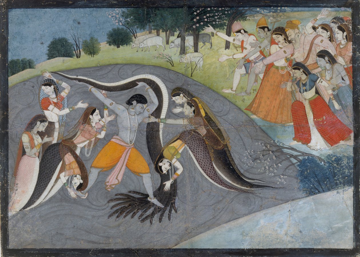 Krishna Subadung Kalia, Käärmedemoni: Folio Bhagavata Purana -sarjasta, n. 1785. tekijältä Unbekannt