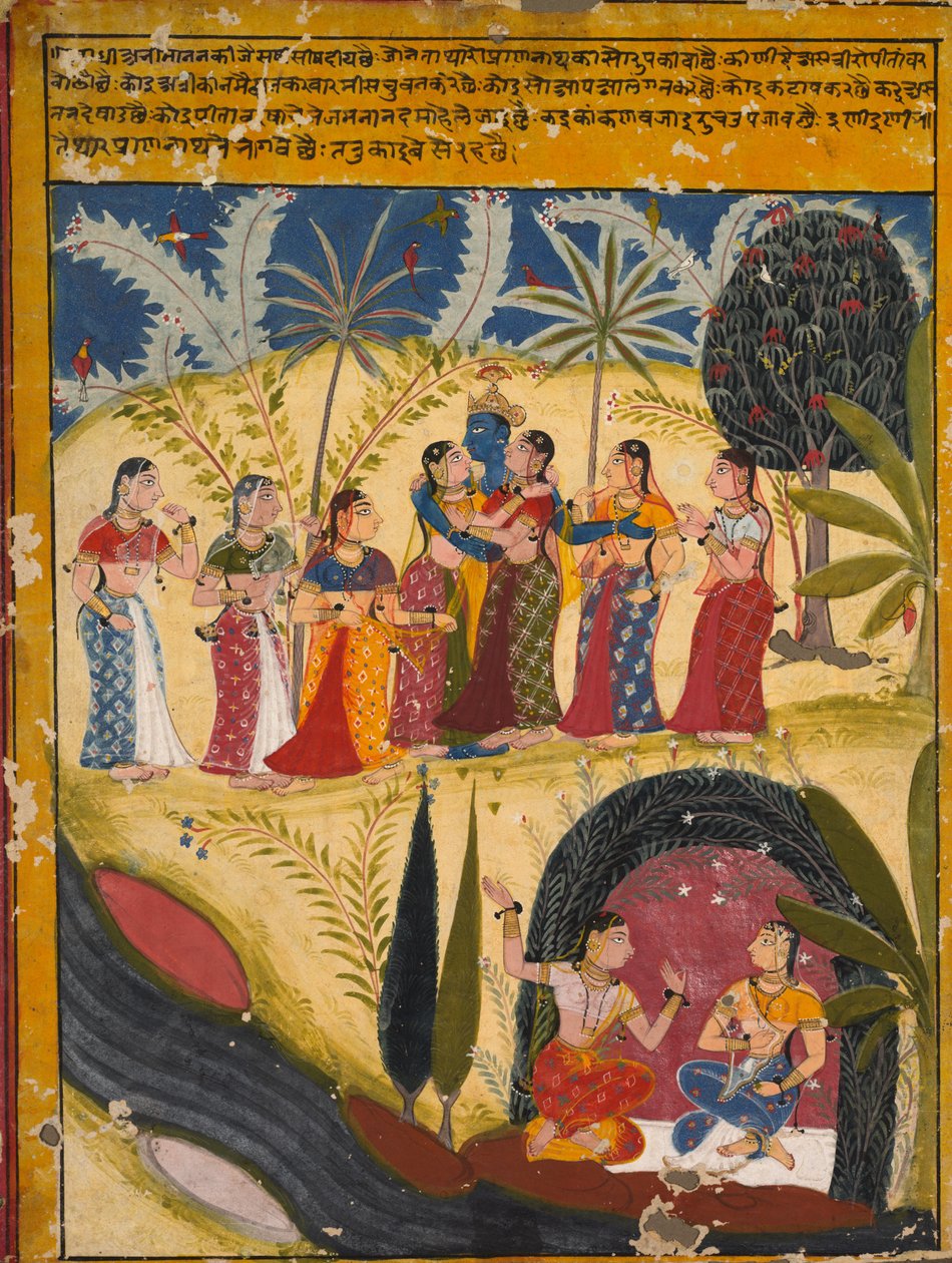 Krishna ja Gopit, n. 1660. tekijältä Unbekannt