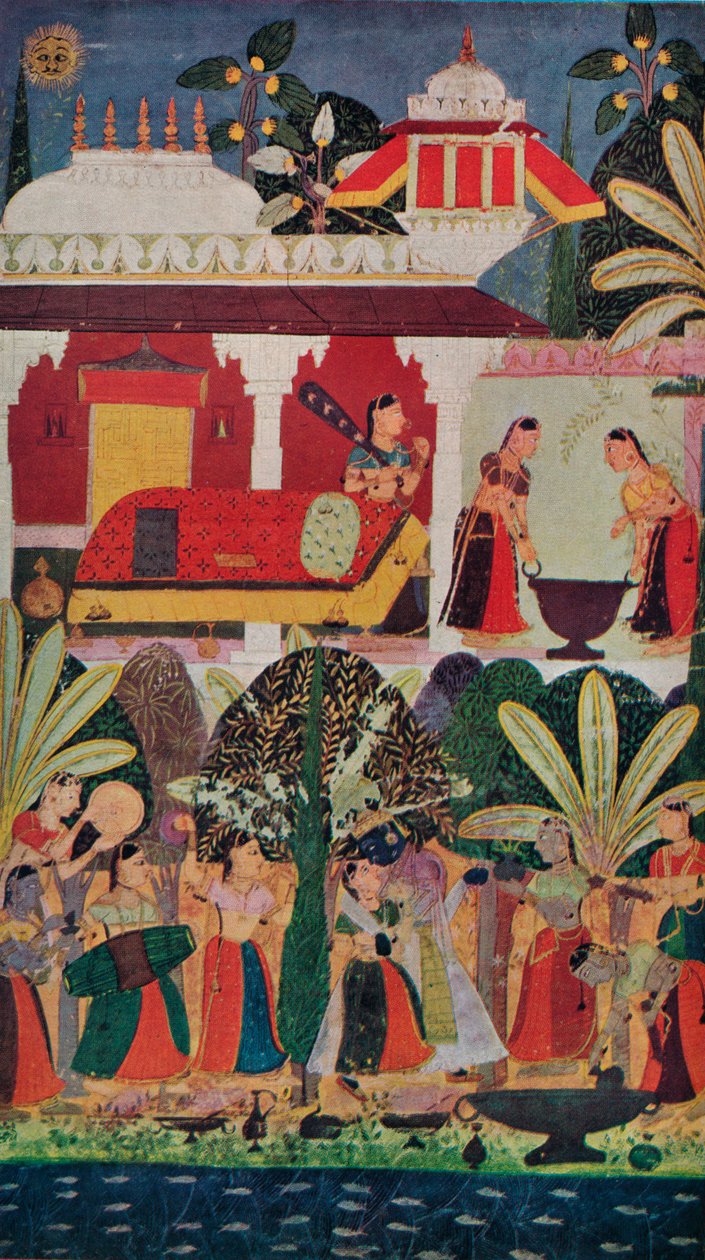 Krishna and the Gopes gopis kevätjuhlilla 1600-luvulla, 1929 tekijältä Unbekannt