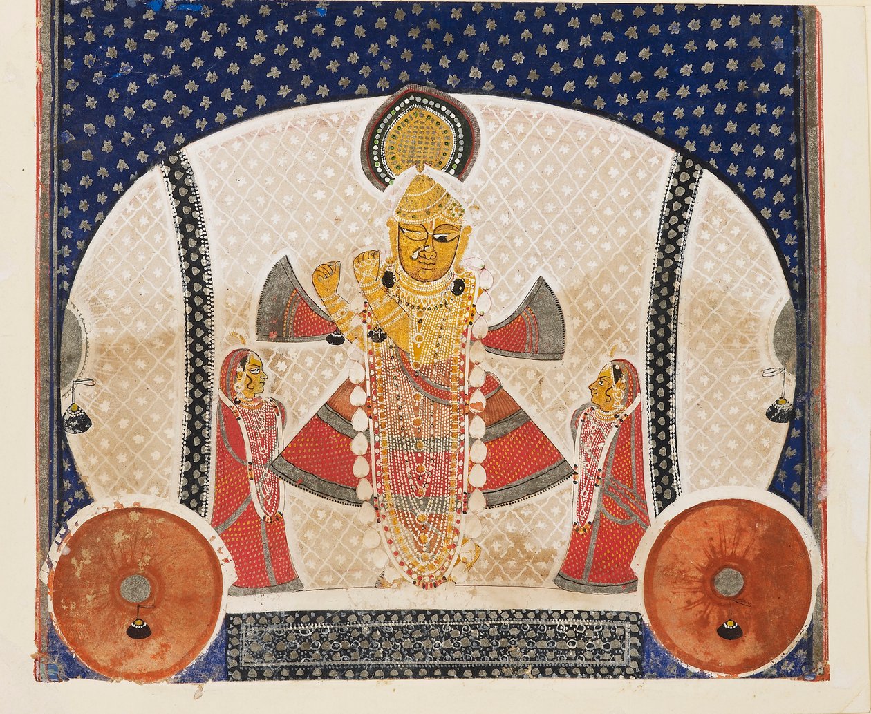 Krishna Shrinathjina soittamassa huilua, 1900-luvun alku tekijältä Unbekannt