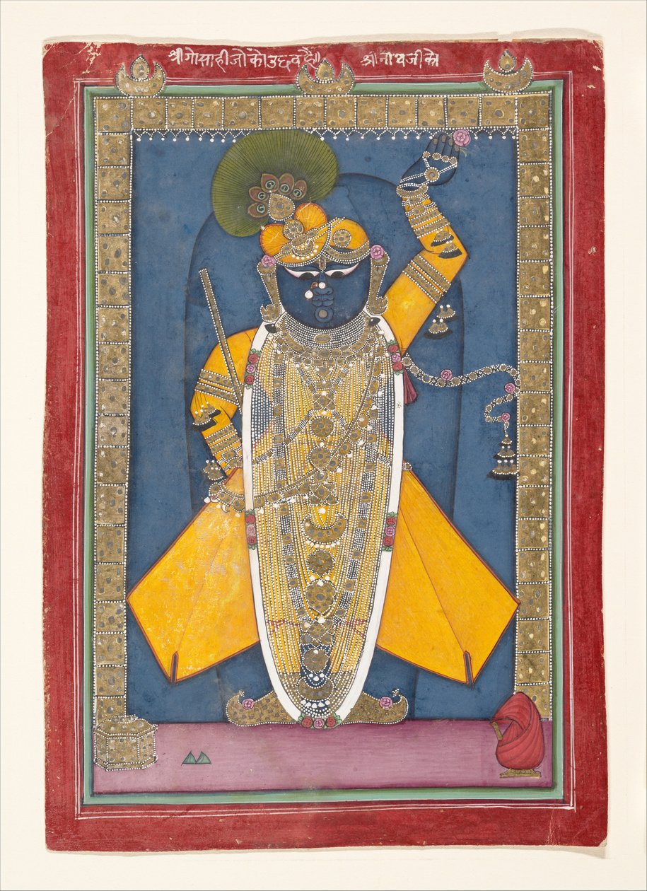 Krishna Shri Nathjin muodossa, n. 1840. tekijältä Unbekannt